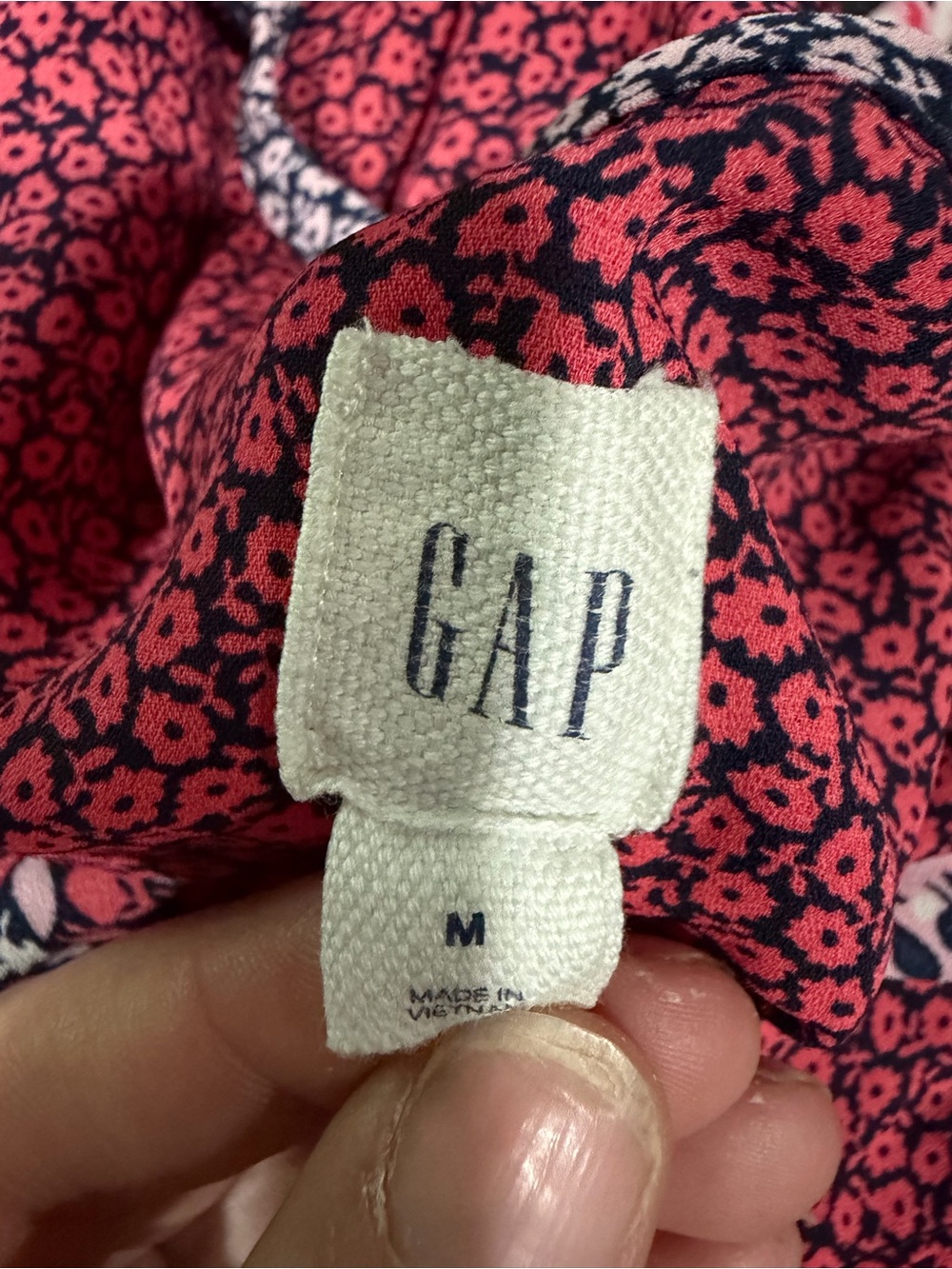 GAP Red and Black Floral Print Top - Picture 2 of 2